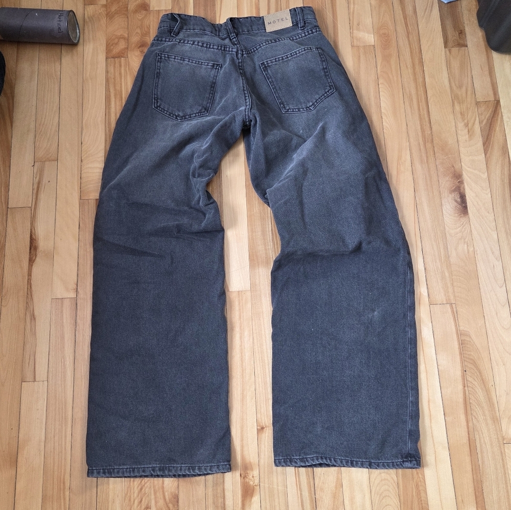 Motel Rocks 26W 34L Black Faded Jeans